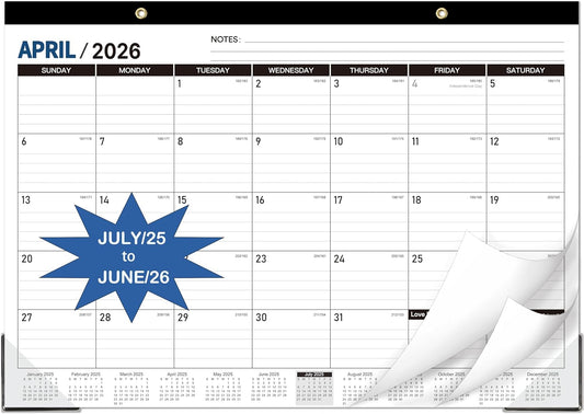 Large 2025-2026 Desk Calendar - Stay Organized!
