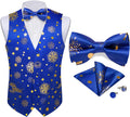 DiBanGu Mens Christmas Waistcoat Set - Festive Tuxedo Vest & Bow Tie