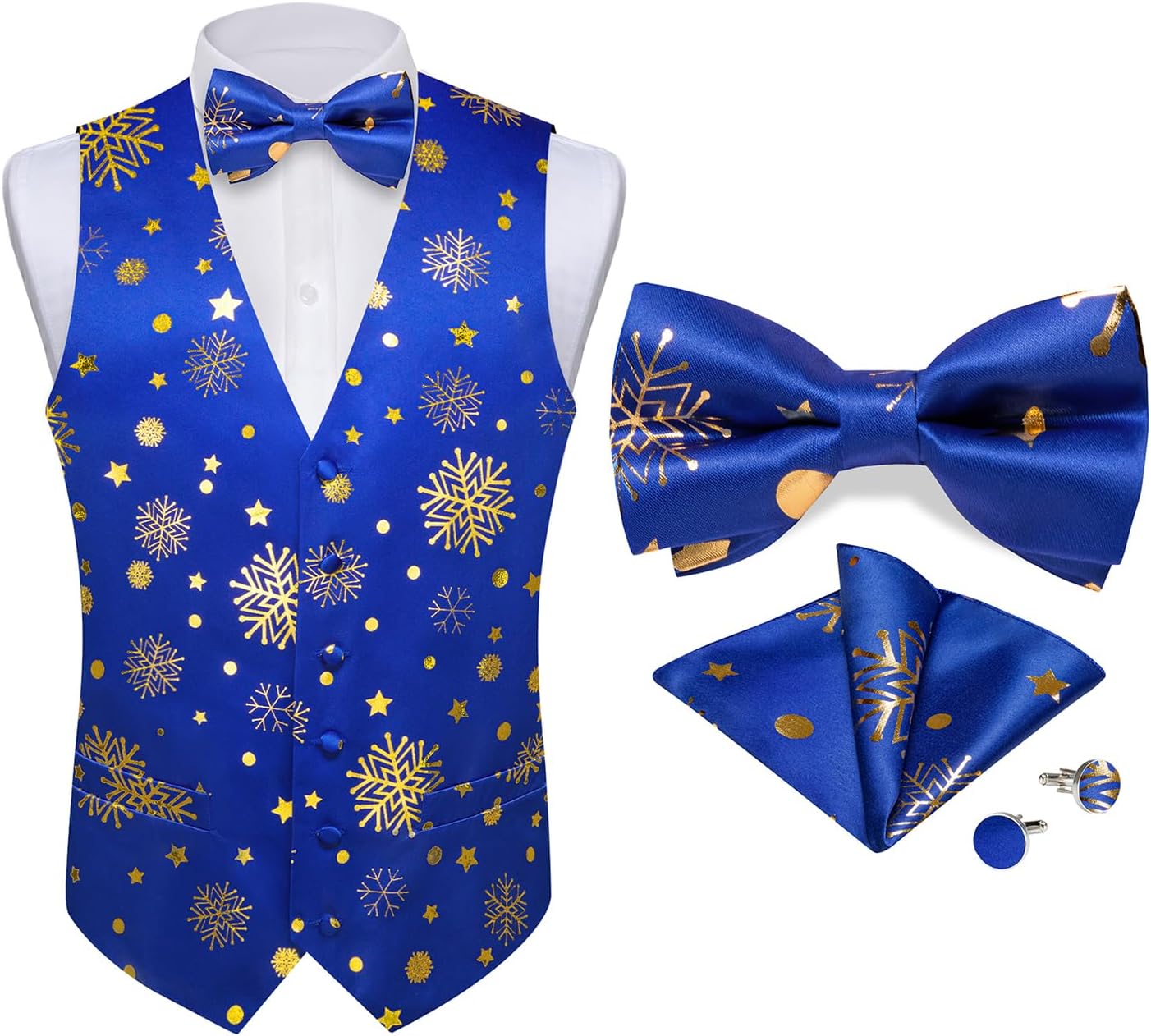 DiBanGu Mens Christmas Suit Vest Set for Holiday Celebrations