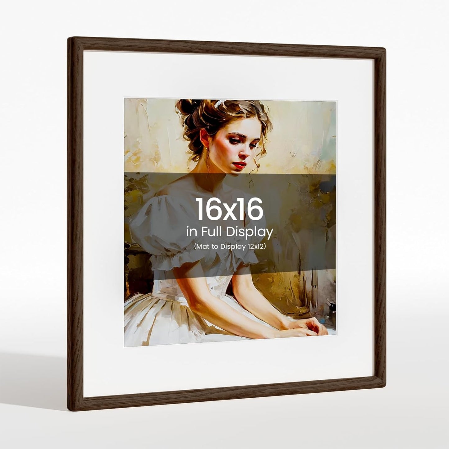16x16 Picture Frame Natural Oak Wood for Family Graduation Display