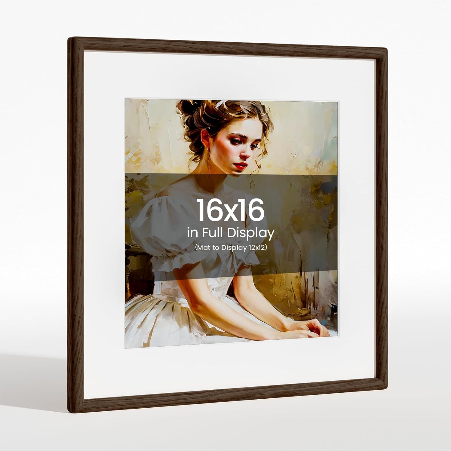 16x16 Picture Frame Natural Oak Wood for Family Graduation Display