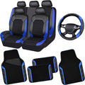 CAR PASS Air Mesh Leather Car Seat Covers Full Set - Waterproof