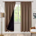 Thermal Insulated 100% Blackout Curtains 52 x 84 in Taupe - Full Room