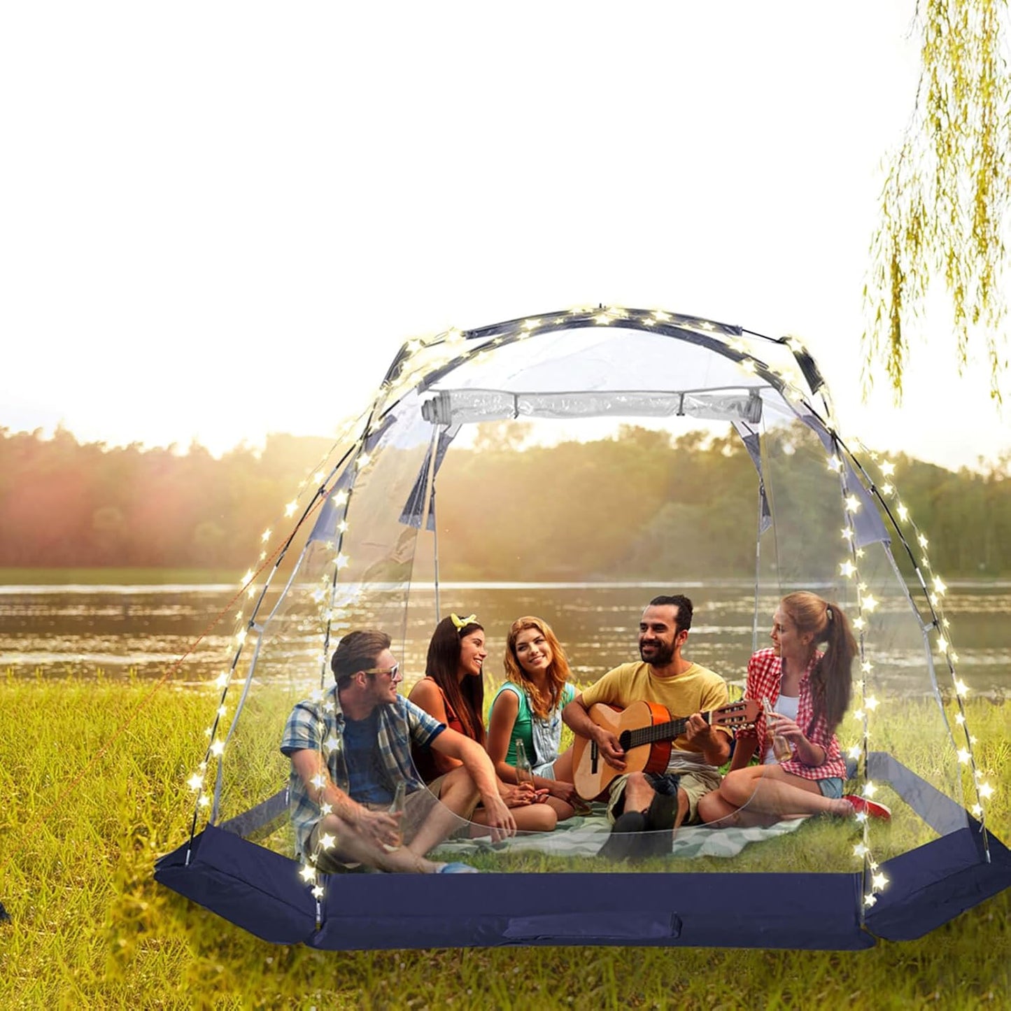 VEIZXUN 10'x10' Bubble Tent - Protects 4-6 People from Cold While Camping