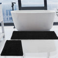Luxury Chenille Black Bathroom Rugs Sets by H.VERONNEX
