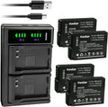 1600mAh 4-Pack Battery and USB Dual Charger for Panasonic - Portable