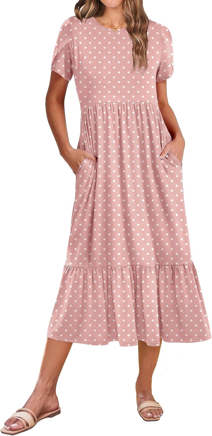 Zeagoo Women Summer Midi A Line Dress with Pockets for 2025