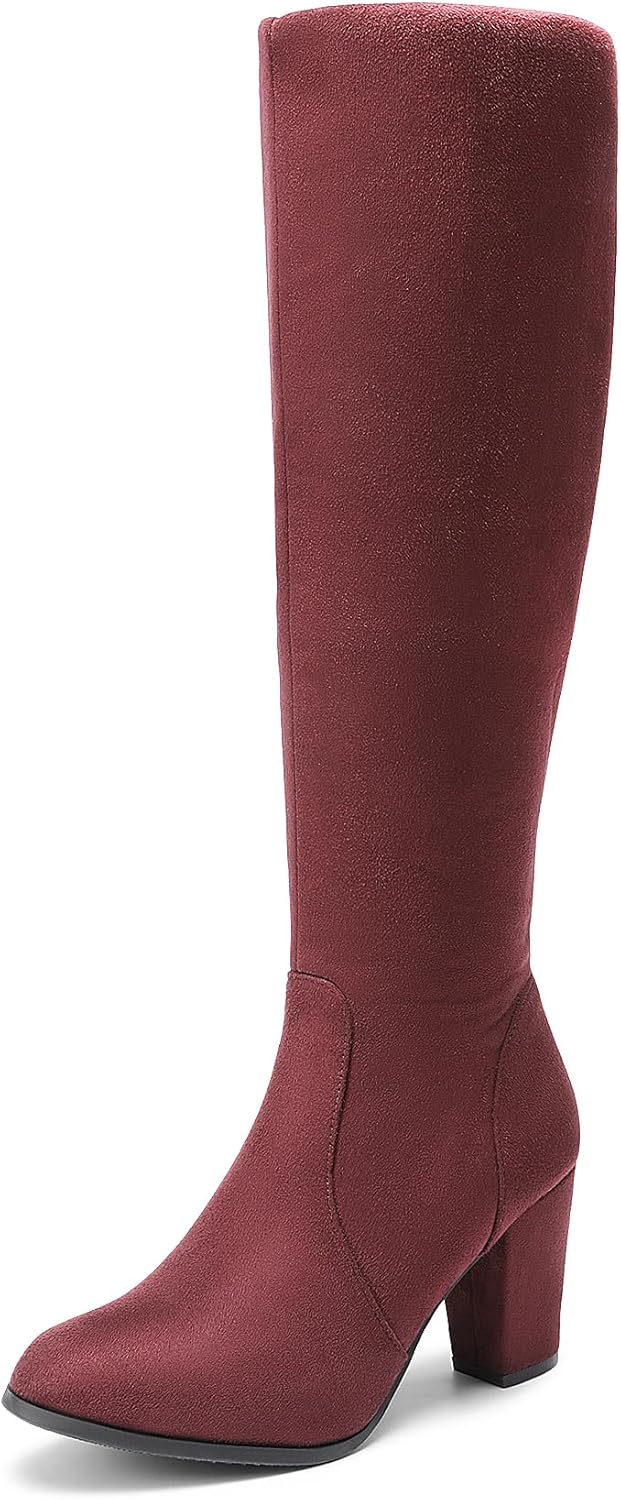 DREAM PAIRS Women's Chunky Heel Knee High Boots for Style