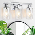 3 Light Vanity Light Fixtures Polished Chrome - Modern Bathroom Sconce