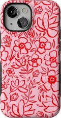Casely iPhone 13 Mini Case Blush Garden - Floral Doodle, Bold