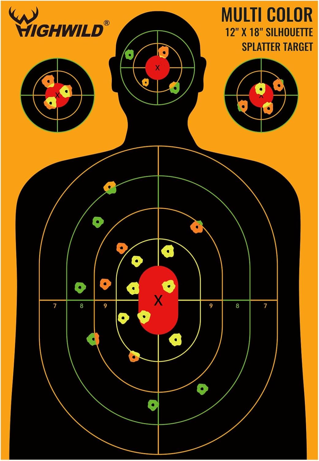 Highwild Silhouette Splatter Paper Targets for Shooting Fun
