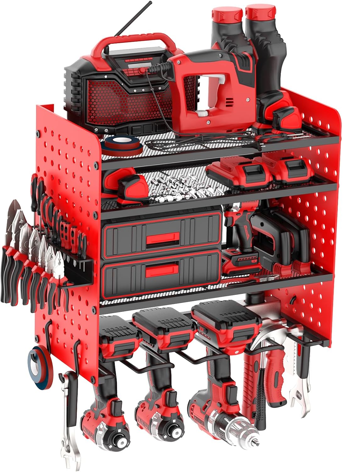 4-Layer Wall Mount Tool Organizer - Maximize Workshop Organization