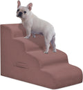 Dog Steps for Small Dogs - 4-Step Non-Slip Pet Stairs in Pink