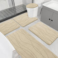 Memory Foam Bathroom Rug Sets 5 Piece - Ultra Absorbent Khaki