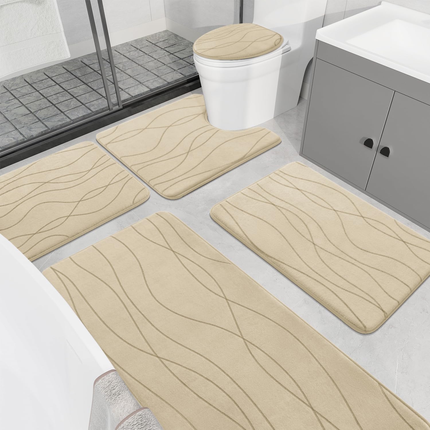 YIHOUSE Memory Foam Bathroom Rug Sets for Ultimate Comfort