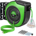 Retractable Cord Reel 75 FT Extension Cord - Heavy Duty Retractable