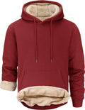 Men's Sherpa Lined Hoodie for Cold Weather - Thick Warm Pullover