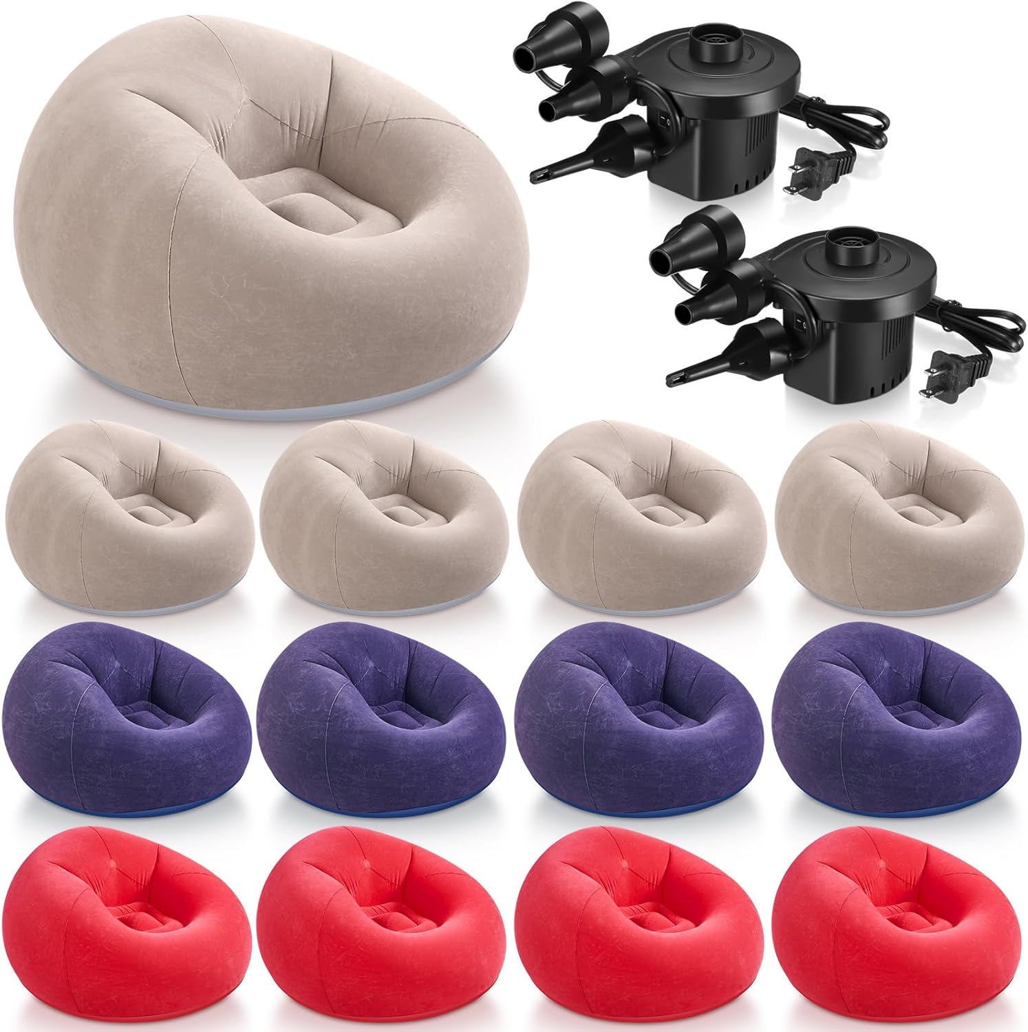 Inflatable Bean Bag Chairs for Adults with Electric Pump Set