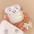 Glitter Pearl Shell AirPod 4 Case w/ Bow Keychain for Girls PHOEACC