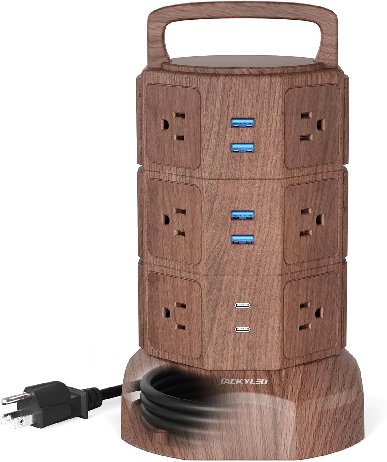 JACKYLED Power Strip Tower Surge Protector with USB Ports