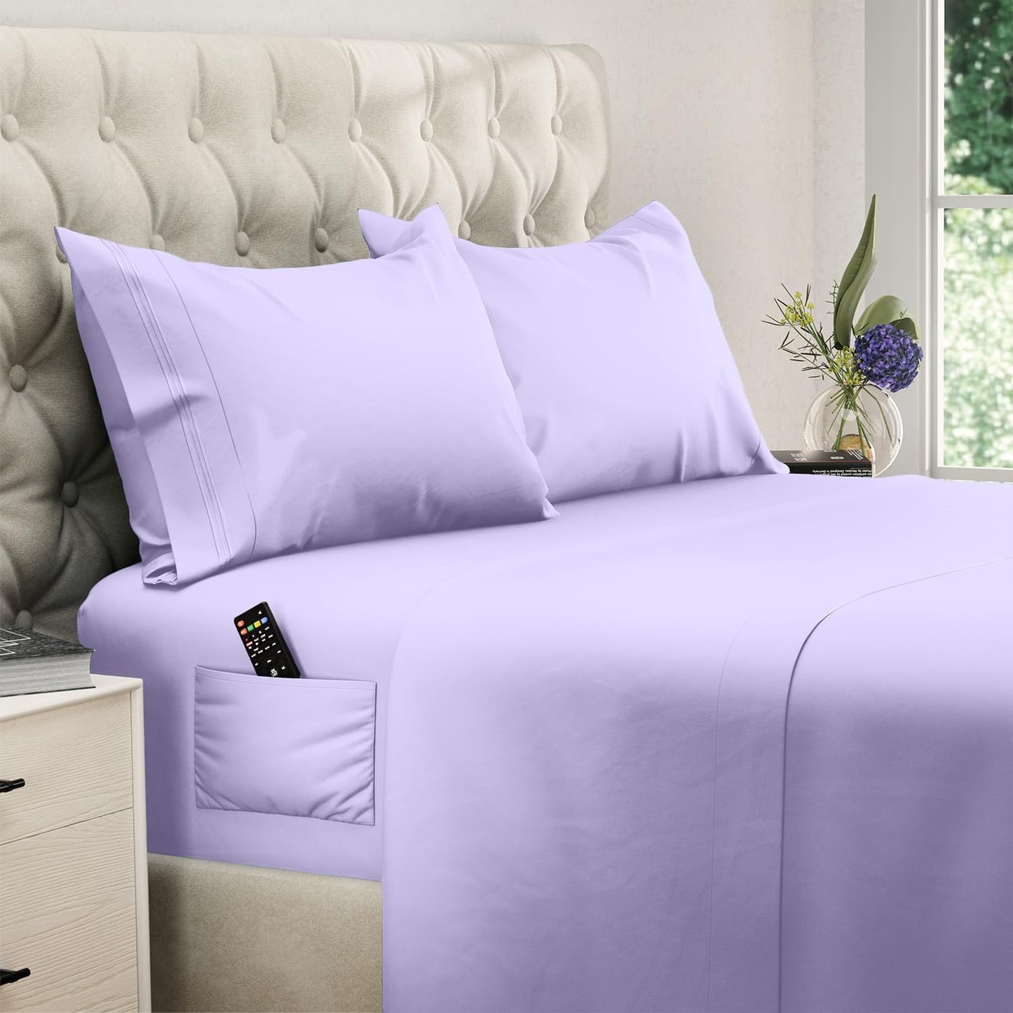 DREAMCARE Twin XL Sheets Set - Soft Cooling Bed Sheets 4 Pcs