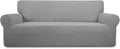 PureFit Stretch Sofa Slipcover Spandex Jacquard Non Slip - Light Gray