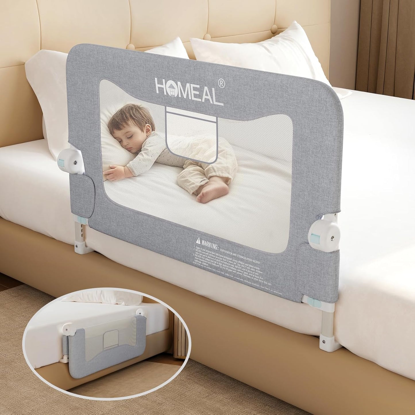 HOMEAL Bed Rail for Toddlers - Safe and Adjustable Design