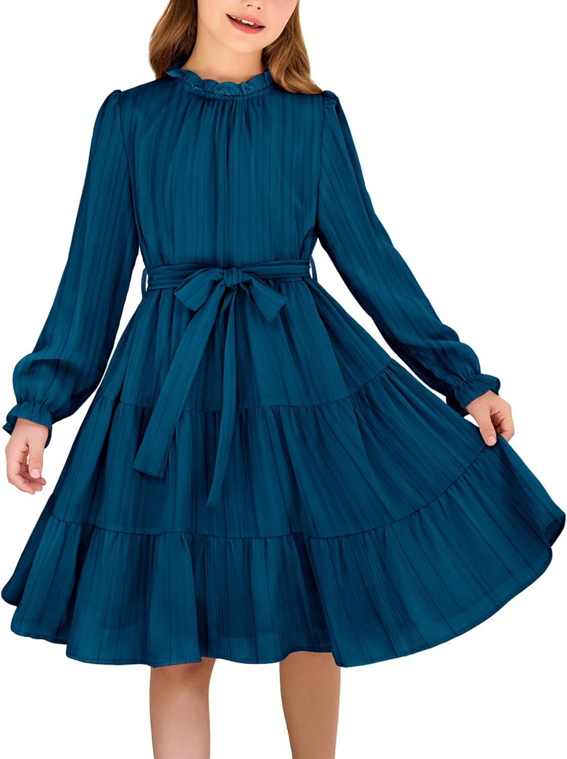 Arshiner Girls Long Sleeve Dress for Tween Fall Formal Events