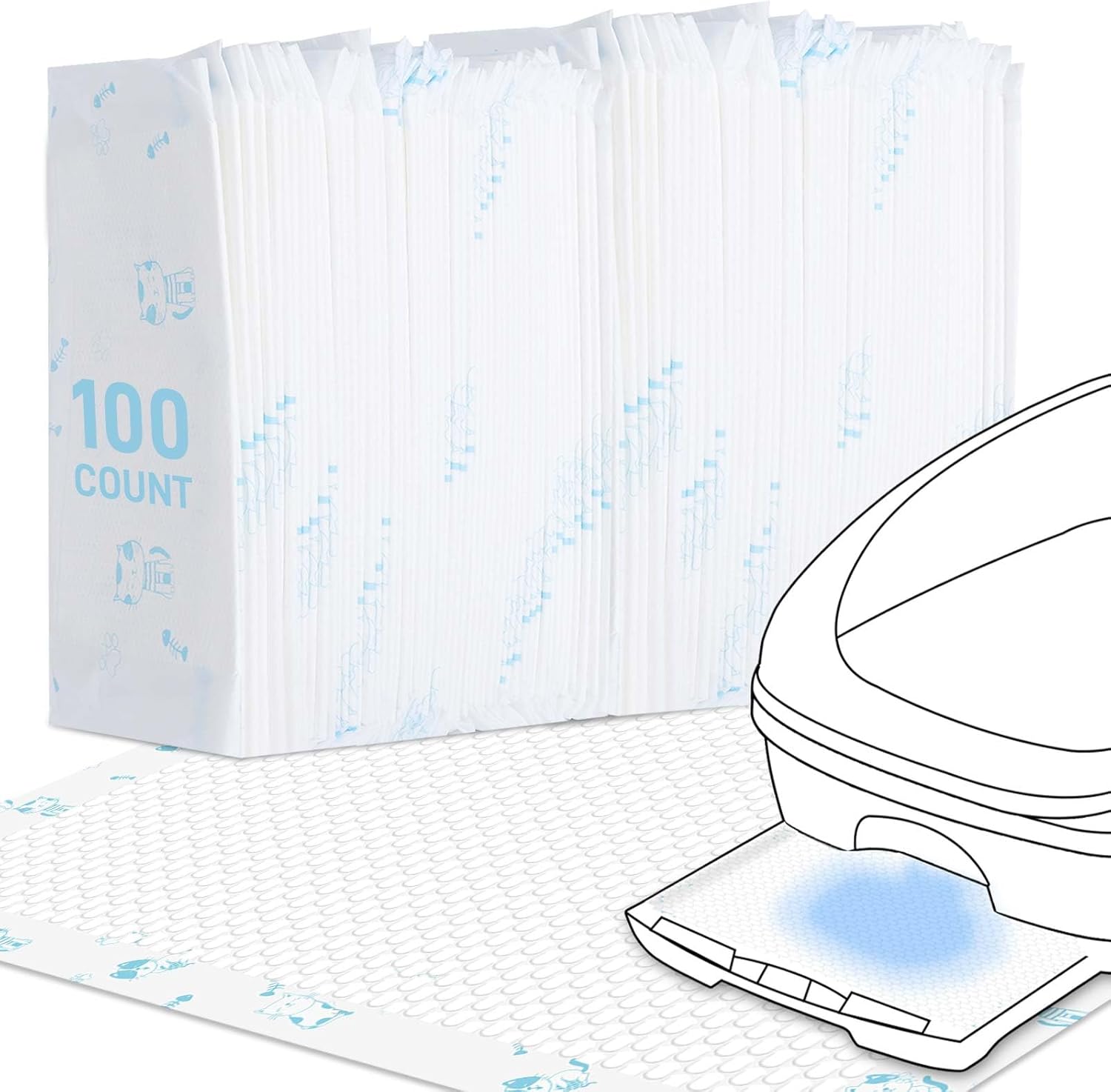 Super Absorbent Cat Pee Pads for Breez Litter Box System