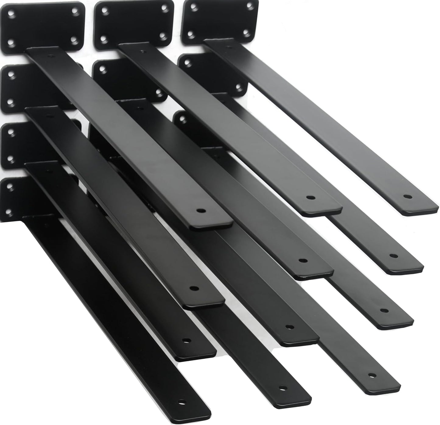 18 Inch Black Hidden L Shelf Bracket - Heavy Duty Support Pack