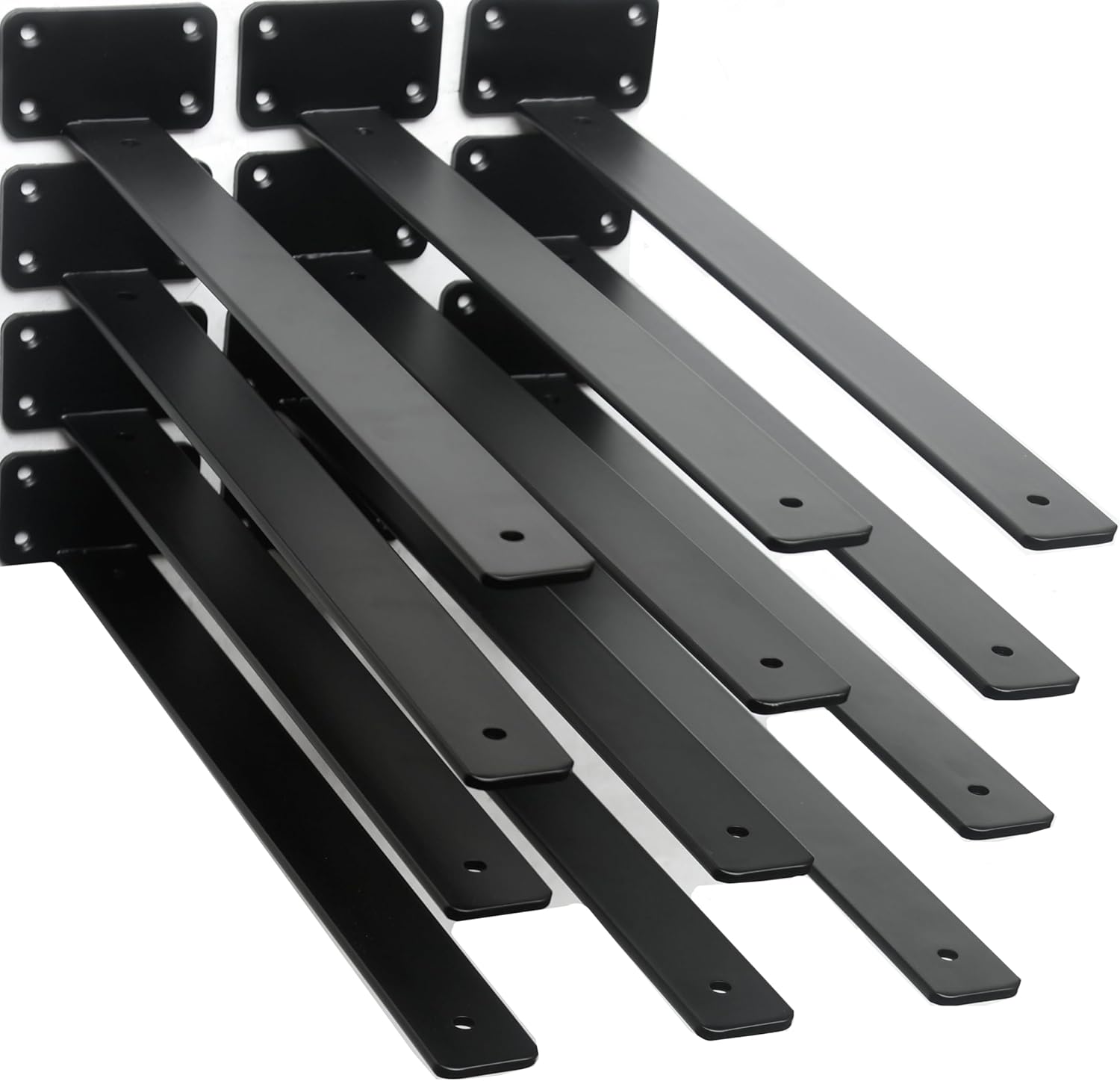 18 Inch Black Hidden L Shelf Bracket - Heavy Duty Support Pack