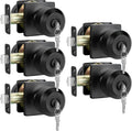 Black Door Knob 5-Pack Keyed Alike Entry Locks - Matte Black