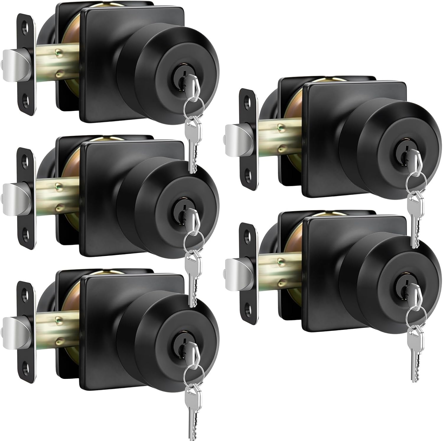 Keyed Alike Black Door Knobs for Enhanced Security and Style