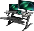 Claiks 32 Sit Stand Desk Converter - Dual Monitor Workstation