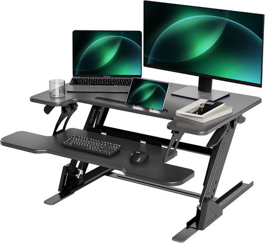 Claiks Standing Desk Converter 32 inch for Ergonomic Workstation