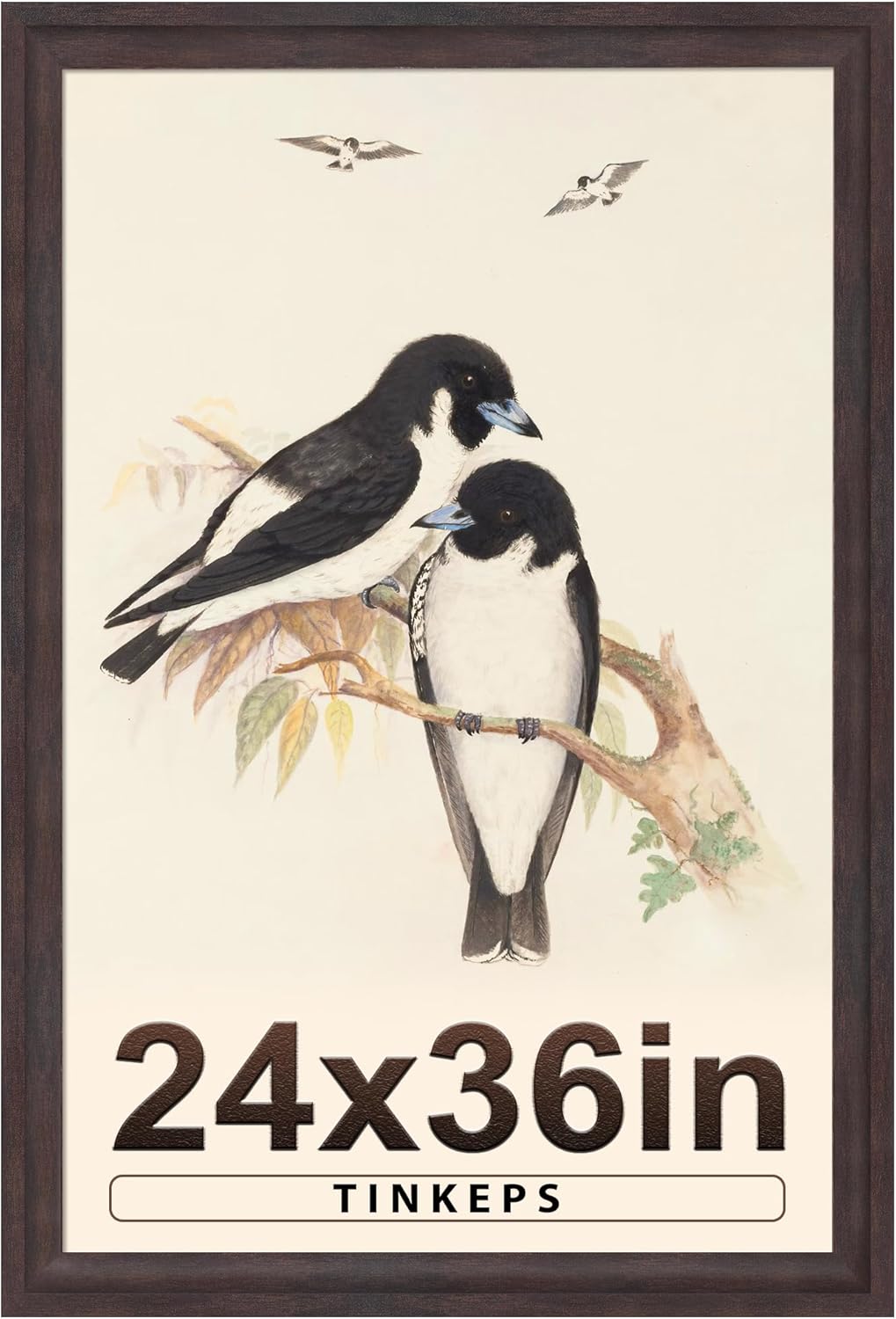 24x36 Walnut Brown Poster Frame with Curved Edges for Decor