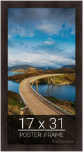wallsthatspeak 17x31 Espresso Brown Picture Frame - Classic Poster