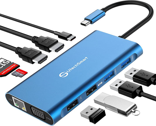 UtechSmart 11 in 1 Docking Station for Triple Monitors Setup