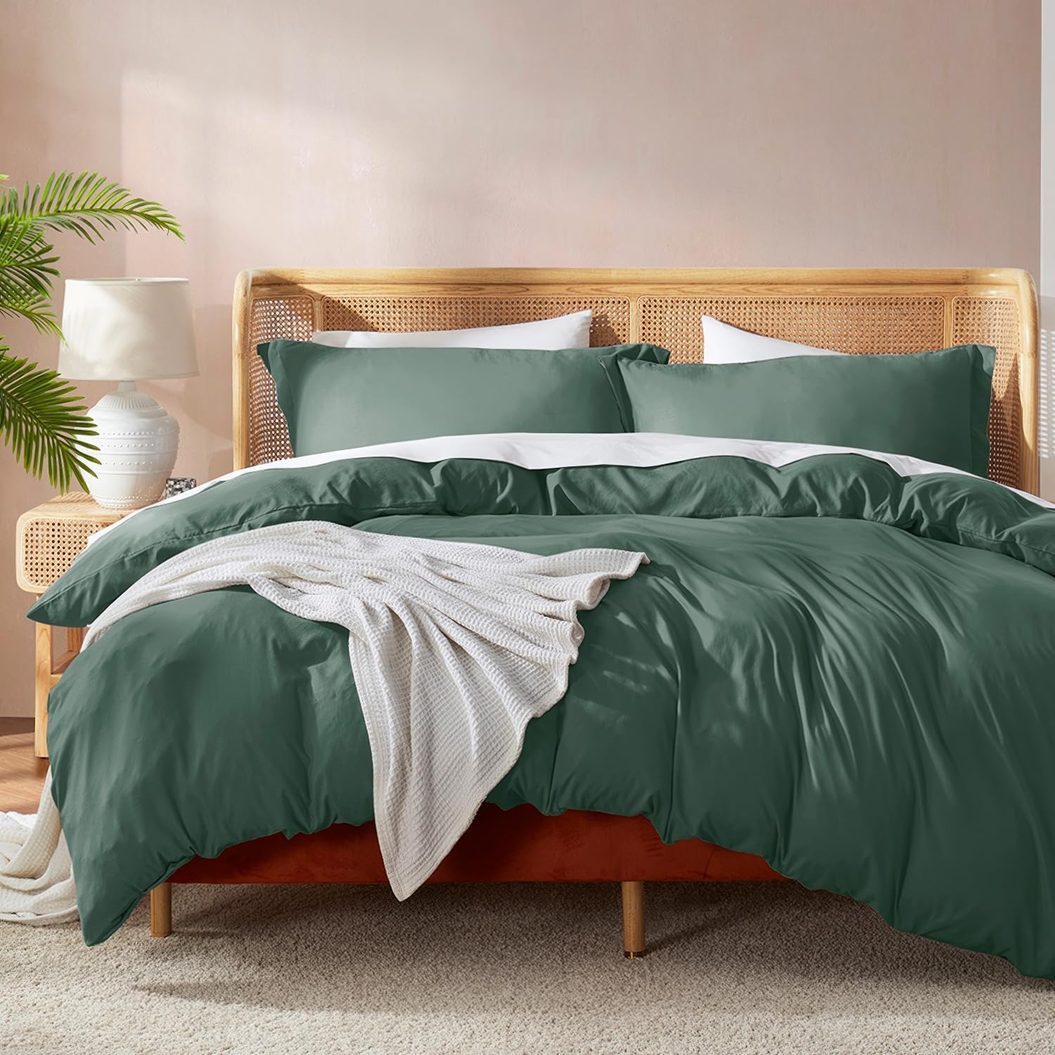 Forest Green California King Duvet Cover Set for Ultimate Comfort