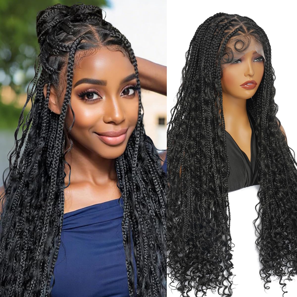 SUPERNOVA 36 Inch Boho Braided Wigs for Stylish Black Women