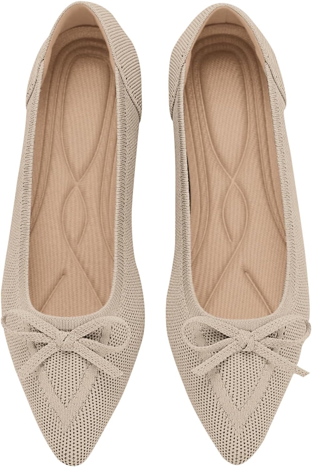 Comfortable Women's Flats with Pointed Toe and Bow Accent