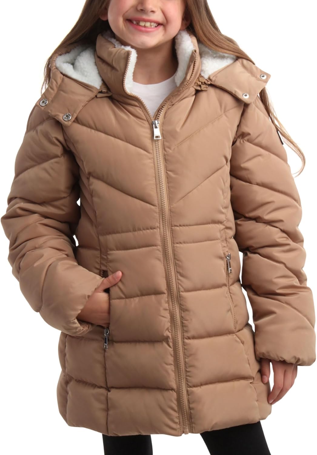 DKNY Girls Winter Jacket - Heavyweight Anorak Puffer Coat