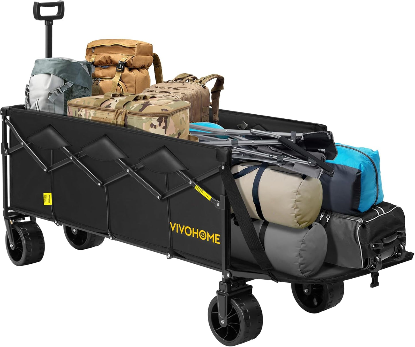 VIVOHOME 48in Collapsible Wagon Cart with 440lbs Capacity