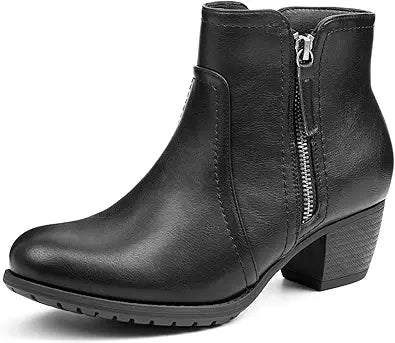 VJH confort Women's Ankle Boots: Stylish Low Heel Booties