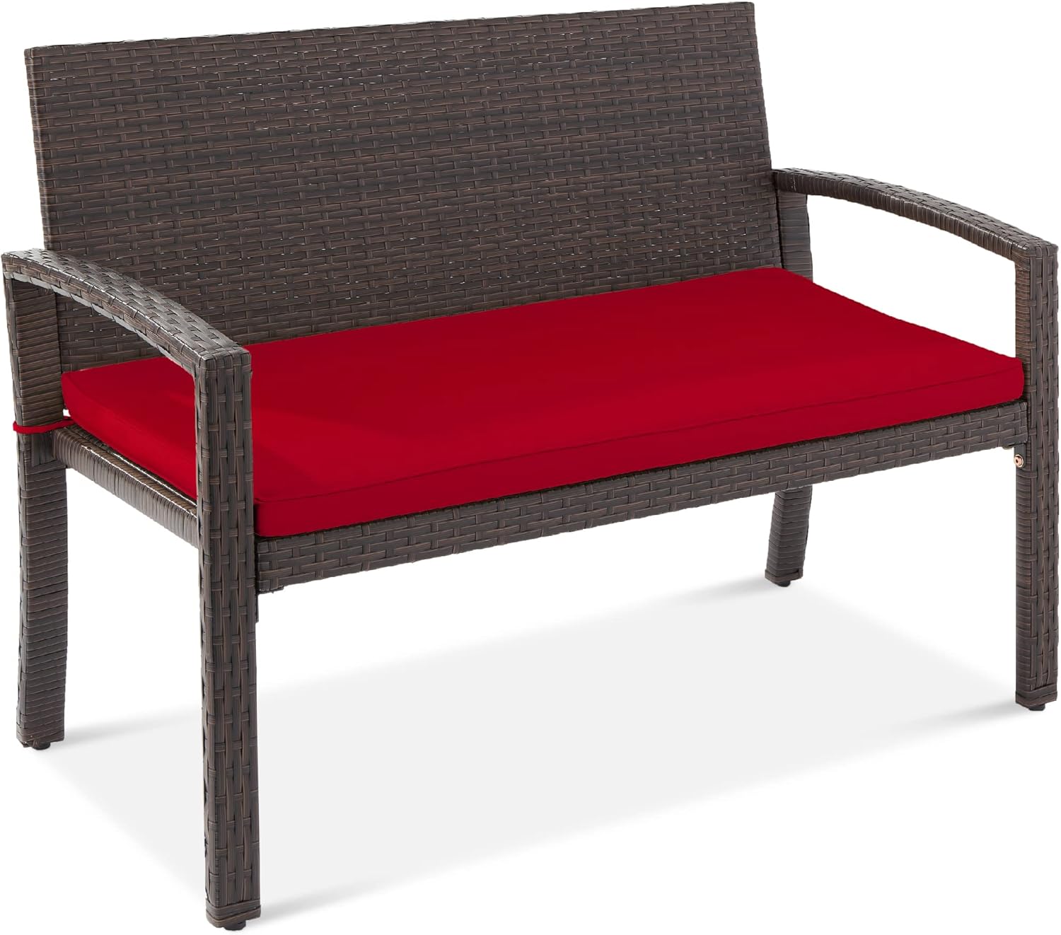 Outdoor Bench for 2-Person Seating - Wicker Garden Patio Furniture