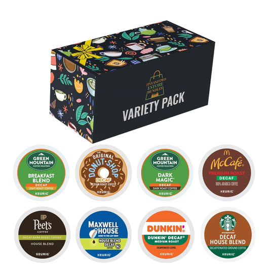 Decaf Coffee Pods Sampler - 8 Flavors Variety Pack