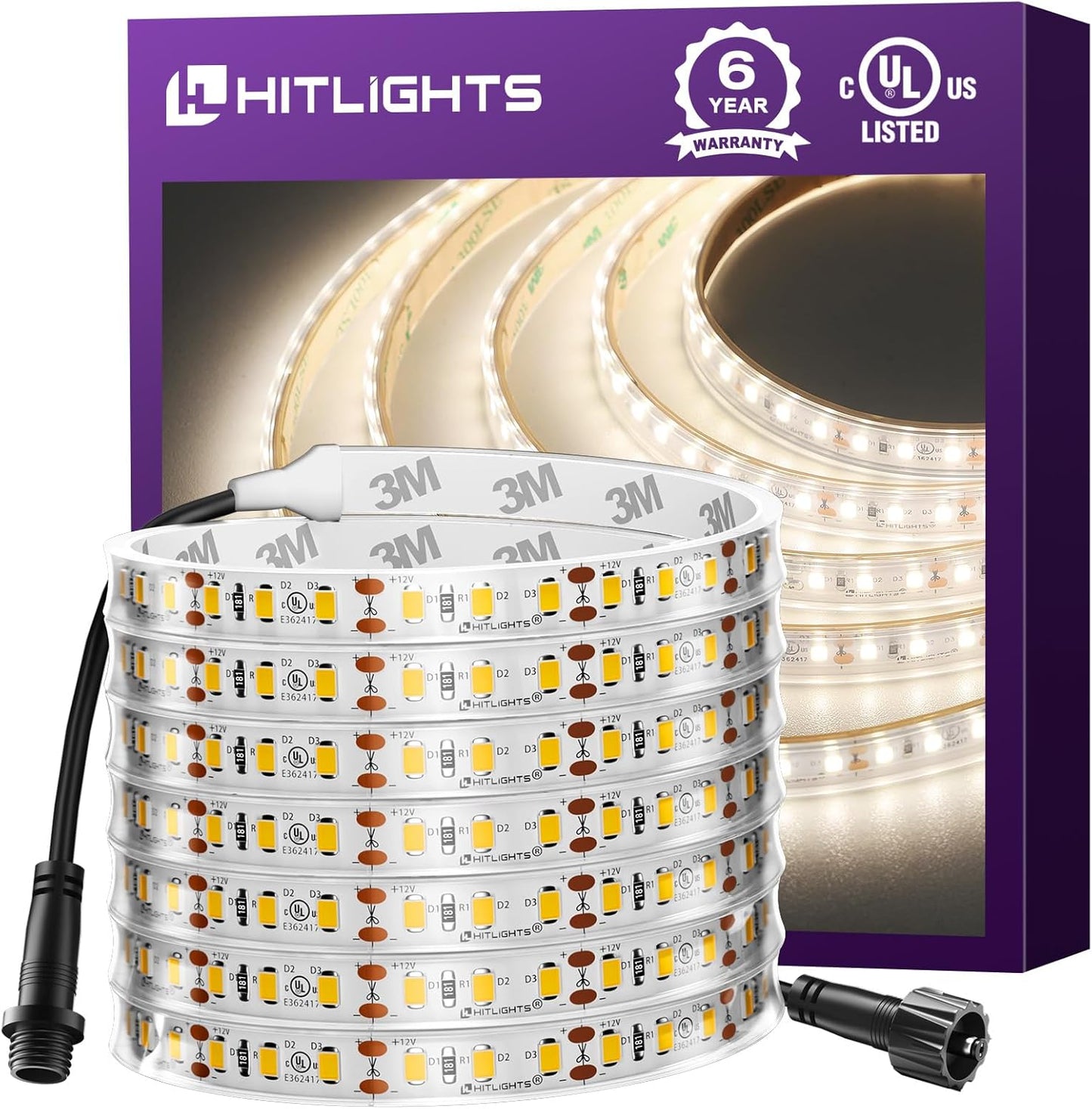 Outdoor LED Strip Lights Waterproof 16.4ft Dimmable 4000K