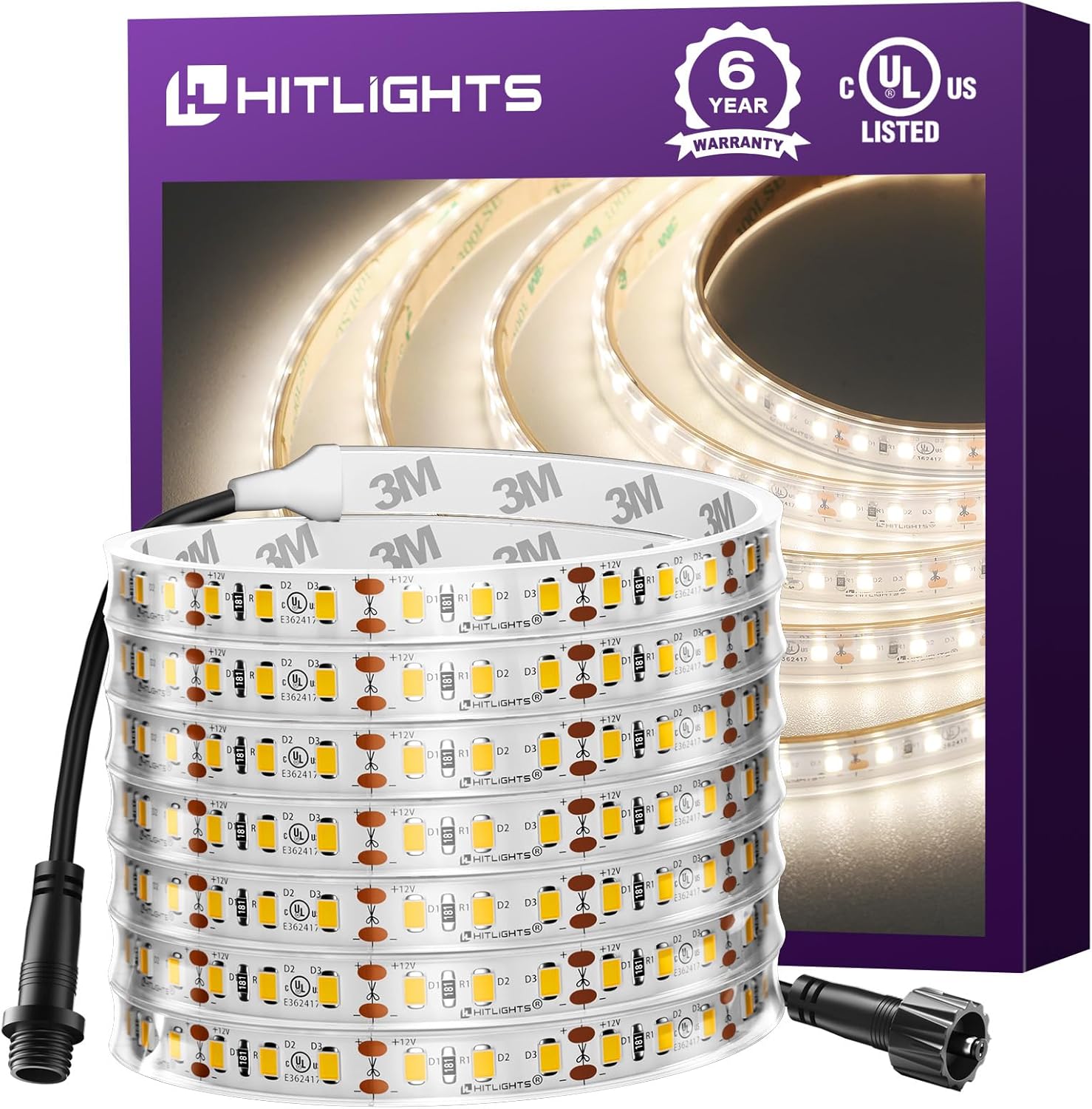Outdoor LED Strip Lights Waterproof 16.4ft Dimmable 4000K