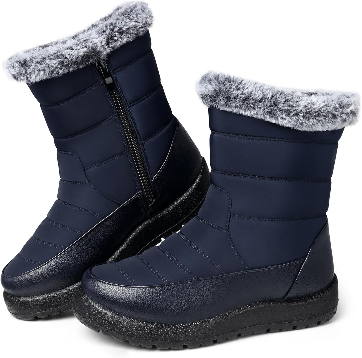 TEMOFON Women Winter Boots Waterproof: Warm Fur Lined Booties