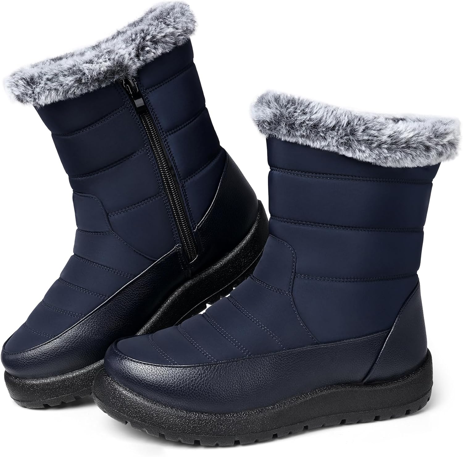 TEMOFON Women Winter Boots Waterproof: Warm Fur Lined Booties